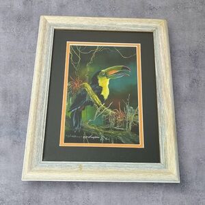 Originals‎ In Oil Toucan Print By Judy Goodfellow Signed Framed 15.5" x 12.5"